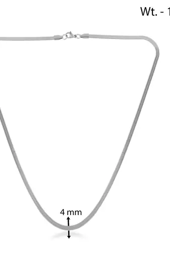 Stainless steel silver plated flat snake chain
