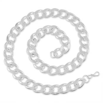 Brass silver plated thick and heavy chain necklace for men 1