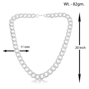 Brass silver plated thick and heavy chain necklace for men 3