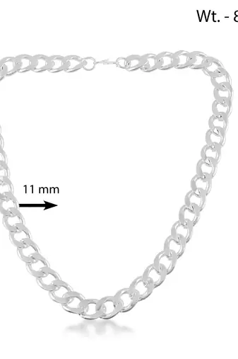 Brass silver plated thick and heavy chain necklace for men