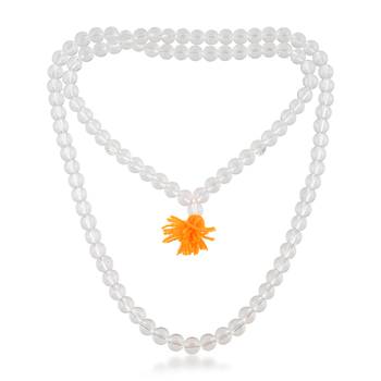 dzine trendz crystal bead rosary mala white 1
