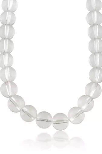 dzine trendz crystal bead rosary mala white