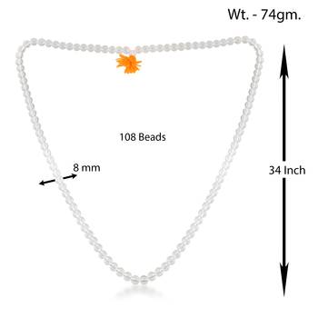 dzine trendz crystal bead rosary mala white 3