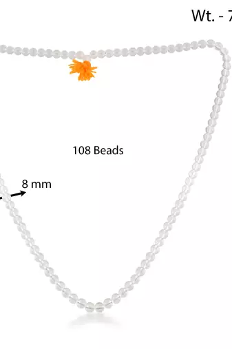 dzine trendz crystal bead rosary mala white
