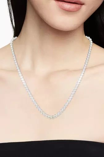 dzine trendz crystal bead rosary mala white