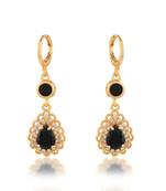 Brass gold imitation emerald fashion earrings