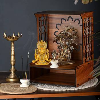 Brass gold plated cz nakoda bhairav jain idol stand figurine murti 3