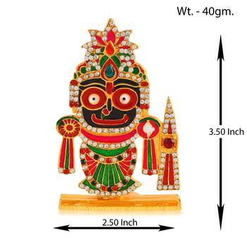 Brass gold meenakari cz jagannath idol stand murti figurine home d  cor 3