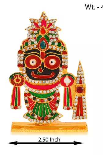 Brass gold meenakari cz jagannath idol stand murti figurine home d  cor