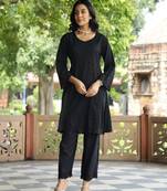 Black lace dobby cotton co-ord set