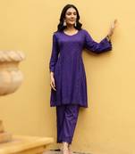 Violet lace dobby cotton co-ord set