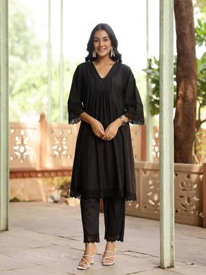 Black dobby cotton co-ord set 2