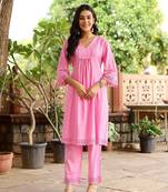 Pink dobby cotton co-ord set