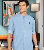 Men's mandarin collar Denim casual shirt | Shirt For Men