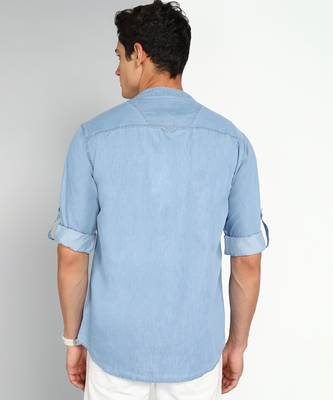 Men's mandarin collar Denim casual shirt | Shirt For Men 2