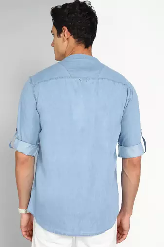 Men's mandarin collar Denim casual shirt | Shirt For Men