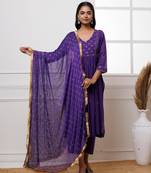 Violet rogan print suit  set