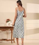 Sea green handblock printed cotton dress