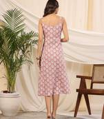 Mauve handblock printed cotton dress
