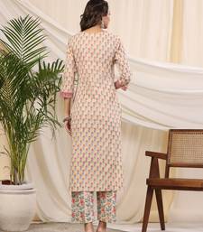 Sadabahaar yellow & red handblock printed cotton kurta pant set