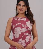 pure cotton halter neck sleeveless kurta with plazzo set