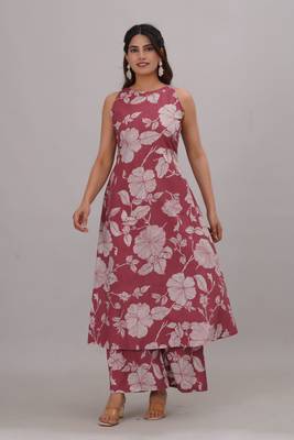 pure cotton halter neck sleeveless kurta with plazzo set 3