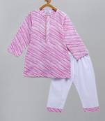 Light pink printed kurta with pyjama