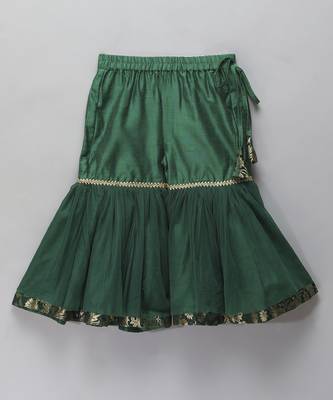 Green brocade sharara set with attached dupatta 4