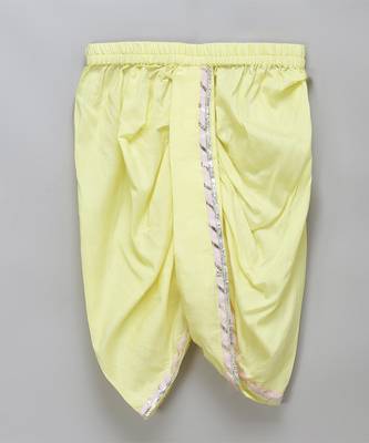 Ganpati embroidered pink yellow dhoti set 3