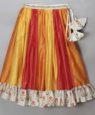 Orange yellow frill organza lehnga set 2