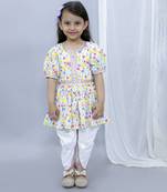 Multicolor hands holi kurta dhoti set