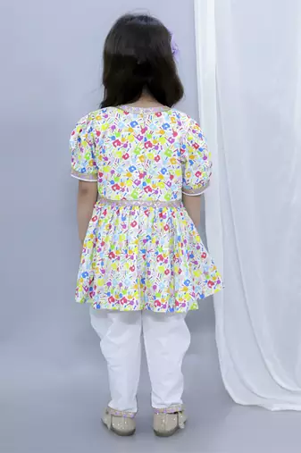 Multicolor hands holi kurta dhoti set