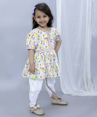 Multicolor hands holi kurta dhoti set 5