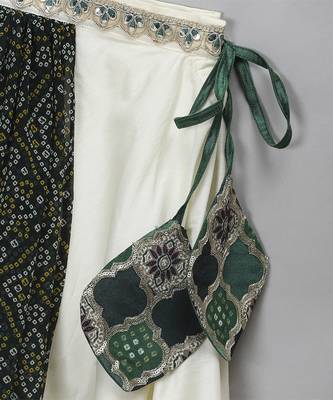 Green bandhini peplum blouse lehnga set 2