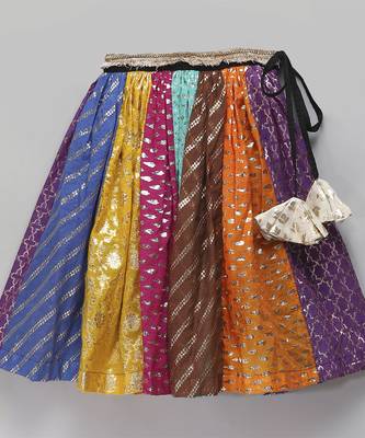 Black multi colors lehnga set 4