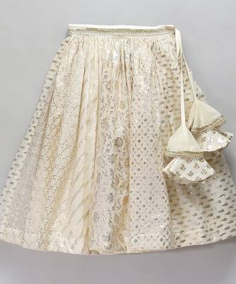 Off white organza frill chanderi lehnga set 2