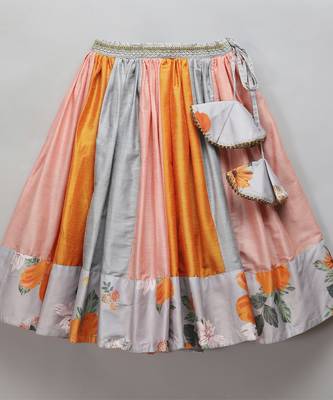 Grey floral printed off shoulder lehnga set 2