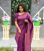 Pehnava silk blend saree with blouse