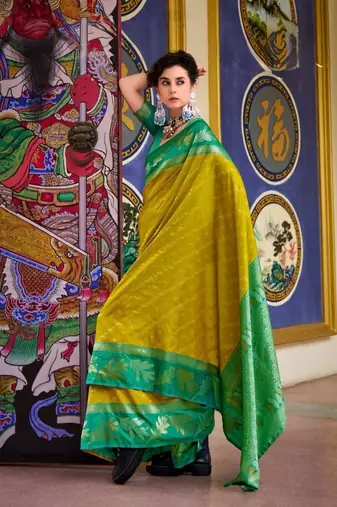 Pehnava silk blend saree with blouse
