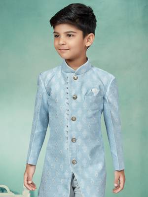 Off white thread and lesh work indowestern 2