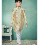 Off white  stone and thread zari work indowestern