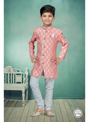 Off white thread and lesh work indowestern 1