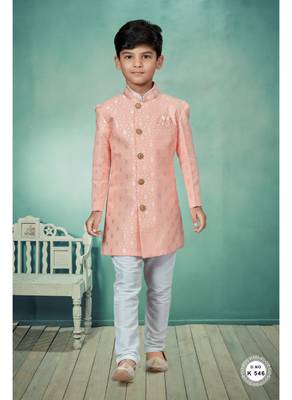 Off white thread and lesh work indowestern 1