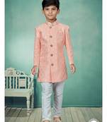 Off white thread and lesh work indowestern