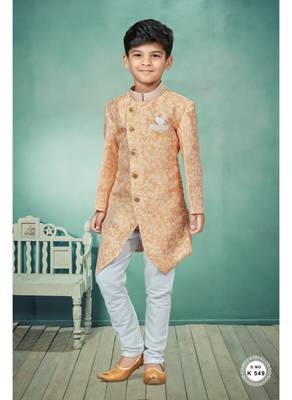 Off white thread and lesh work indowestern 1
