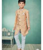 Off white thread and lesh work indowestern