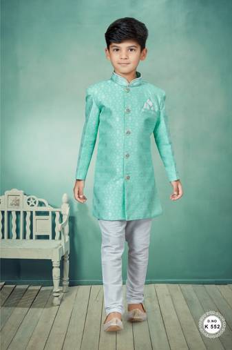 Off white thread and lesh work indowestern