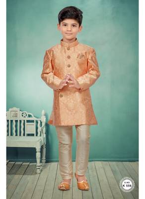Gold thread and lesh work indowestern 1