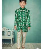 Gold full thread computer amrodery indowestern