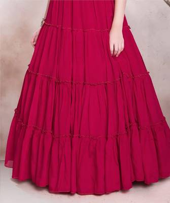 Pink grey Gown with Jacket for Girls Maxi Dress 2